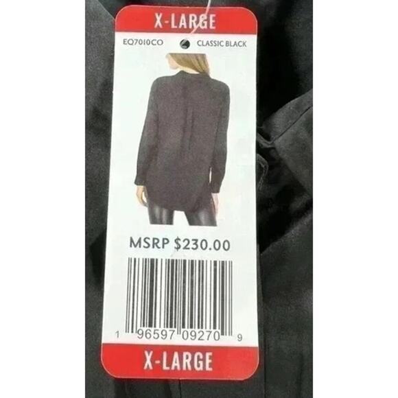 Equipment Black Button-Down Long Sleeve Blouse – Size XL – MSRP $230 - Picture 3 of 5